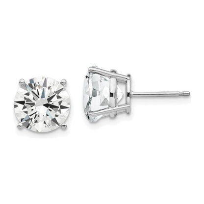 Elegant 14K Gold Cubic Zirconia Stud Earrings - Available in Yellow & White Gold