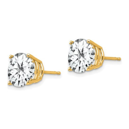 Elegant 14K Gold Cubic Zirconia Stud Earrings - Available in Yellow & White Gold