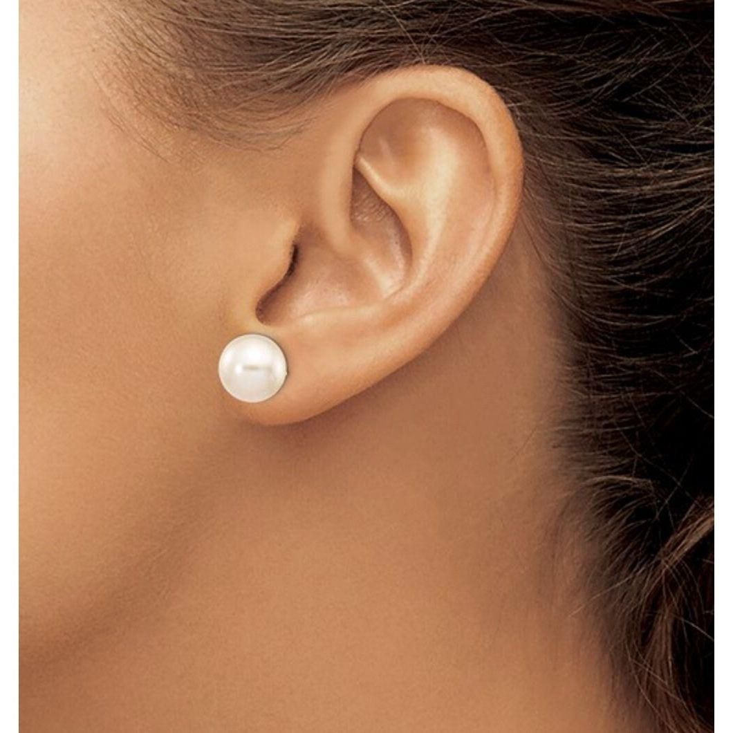 Elegant Freshwater Cultured Pearl Stud Earrings in 14k Gold