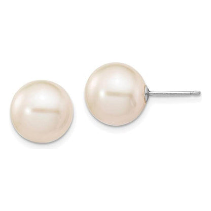 Elegant Freshwater Cultured Pearl Stud Earrings in 14k Gold