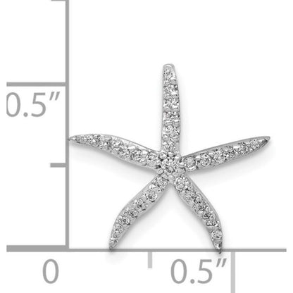 Elegant 14k White Gold Diamond Starfish Chain Slide