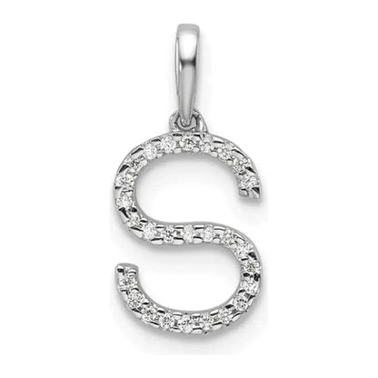 14k Diamond Initial Pendant - Personalized Charm