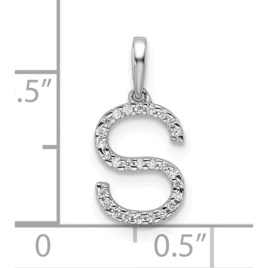 14k Diamond Initial Pendant - Personalized Charm