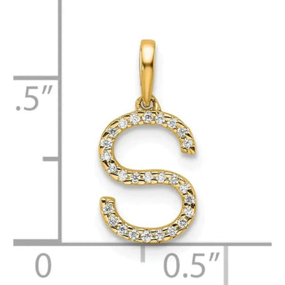 14k Diamond Initial Pendant - Personalized Charm