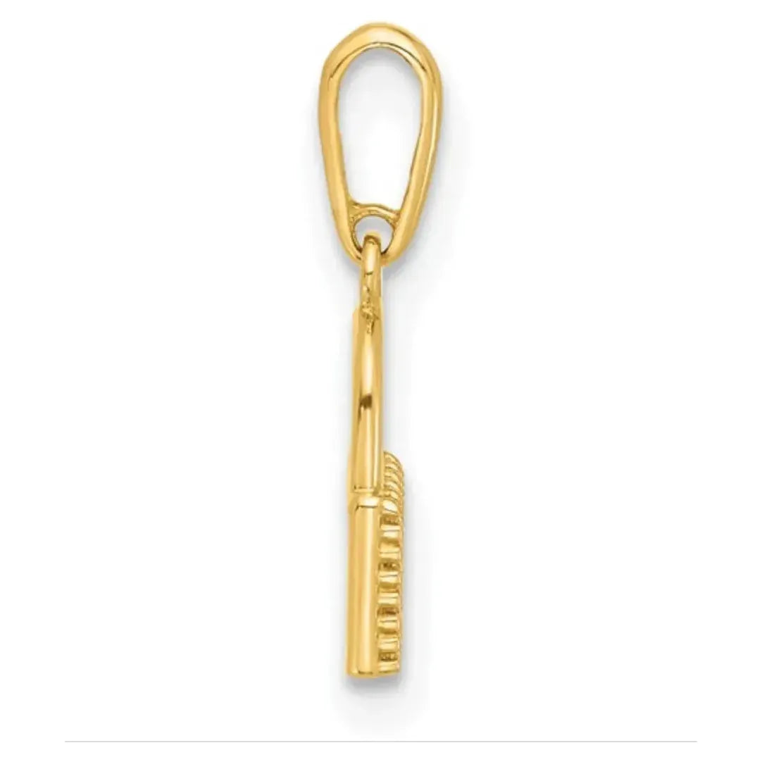 Elegant 10K Yellow Gold CZ Lock Charm