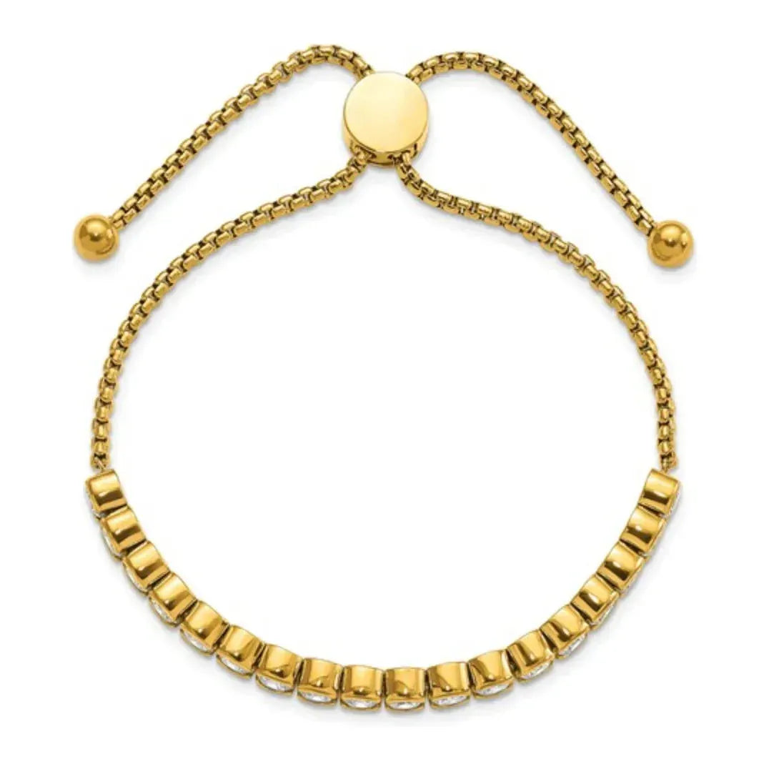 Chic Gold-Plated Cubic Zirconia Adjustable Bracelet