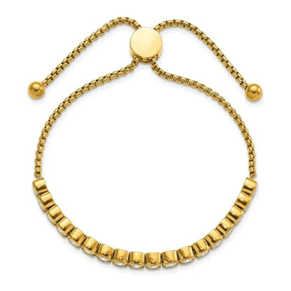 Chic Gold-Plated Cubic Zirconia Adjustable Bracelet