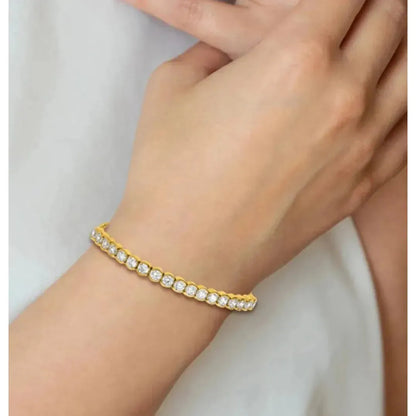 Chic Gold-Plated Cubic Zirconia Adjustable Bracelet