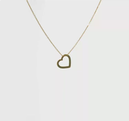 Elegant 14K Yellow Gold Polished Open Heart Necklace - 18" Chain or 16" Chain with 2" extension