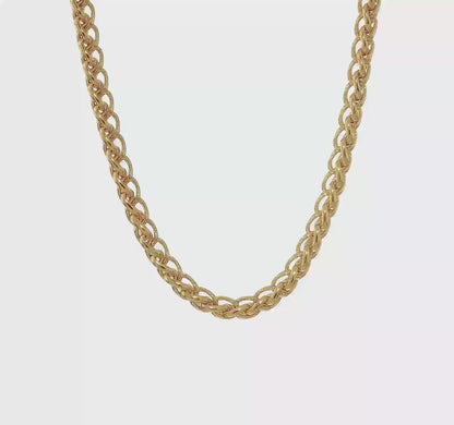 Elegant Stainless Steel Yellow IP-Plated Spiga Chain Necklace - 24 Inch