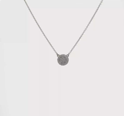 Elegant 14K White Gold Diamond Necklace - 18" with Rhodium Plating