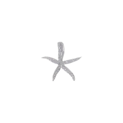 Elegant 14k White Gold Diamond Starfish Chain Slide