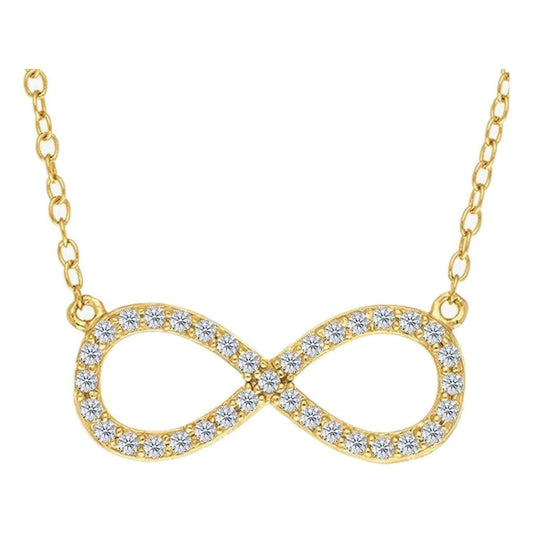 CC SKYE 18k Gold-Plated Infinity Necklace with Pave CZs