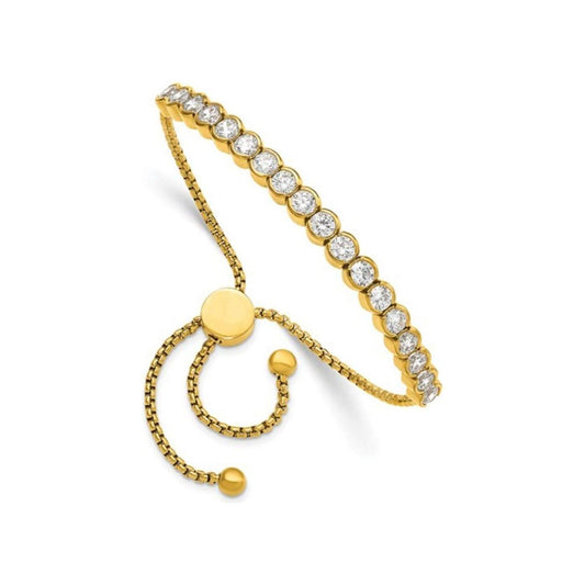 Chic Gold-Plated Cubic Zirconia Adjustable Bracelet