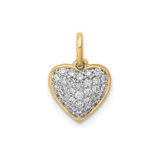 Handmade 14K Gold 1/5ct Diamond Heart Pendant - Available in Yellow or White Gold